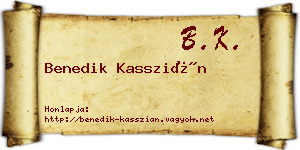Benedik Kasszián névjegykártya